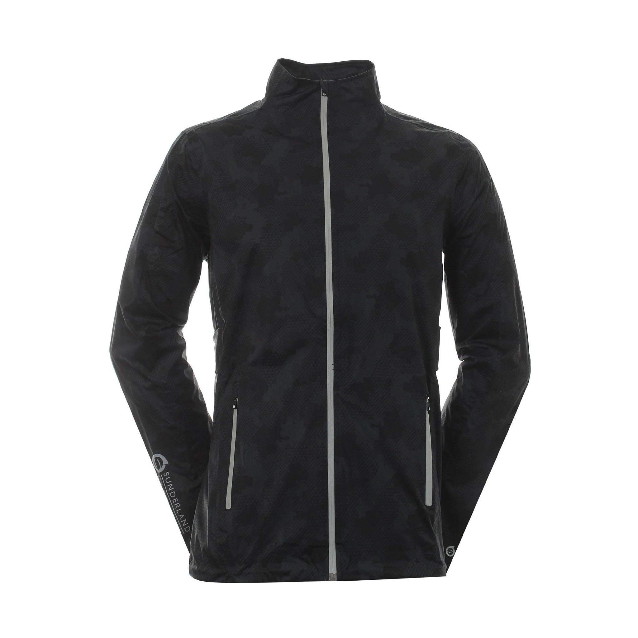 Sunderland Golf WhisperDry Pro-Lite Waterproof Jacket Black Camo/Silver